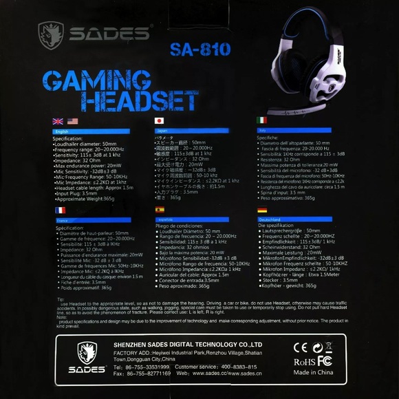SADES SA810 Wired Multi-platform Compatible Stereo Gaming Headset with Mic - Picture 3 of 3